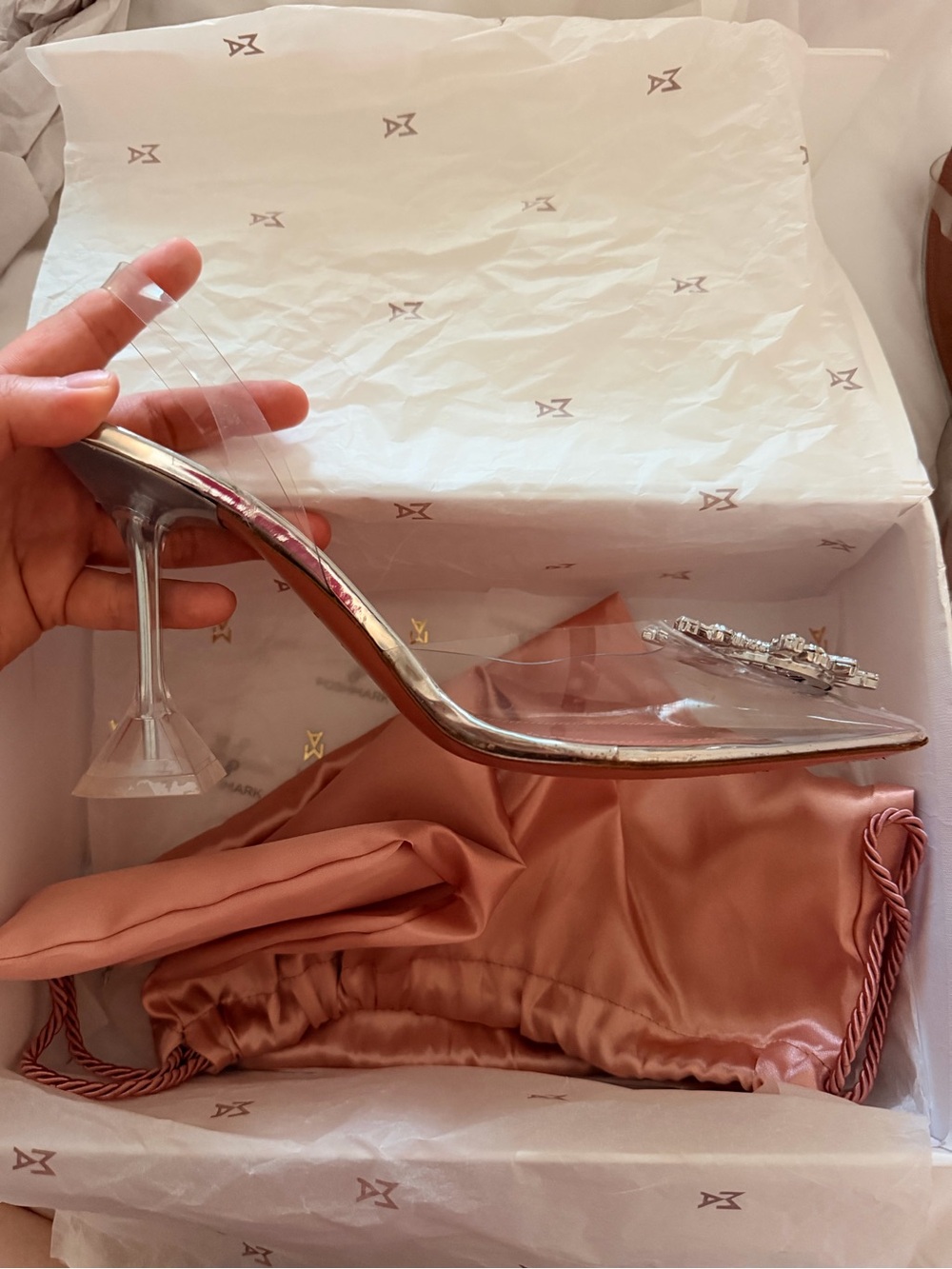 NIB Amina Muaddi Begum Glass PVC Slingback 35-42 - Picture 4 of 7
